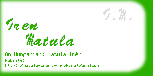 iren matula business card