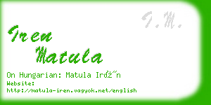 iren matula business card